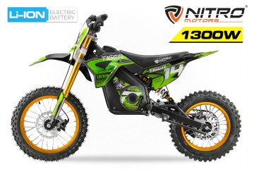 Eco Dirtbike 1300W Tiger DLX 14/12 lithium accu 13ah borstelloos