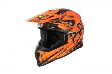 KIMO BRO Kinder Crosshelm Helm Sport Mat-Orange ECE