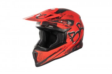 KIMO BRO Kinder Crosshelm Helm Sport Mat-Red ECE